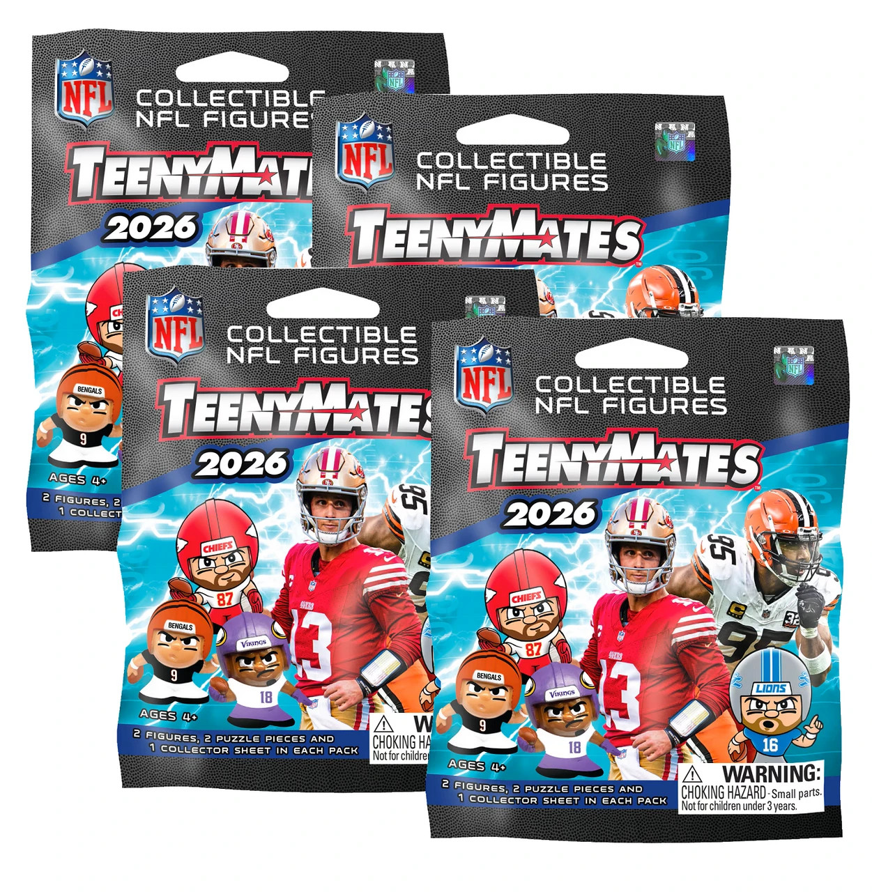 NFL TeenyMates 2026 – Series 14 – Figurines Blind Packs – 4 PACK – NEW