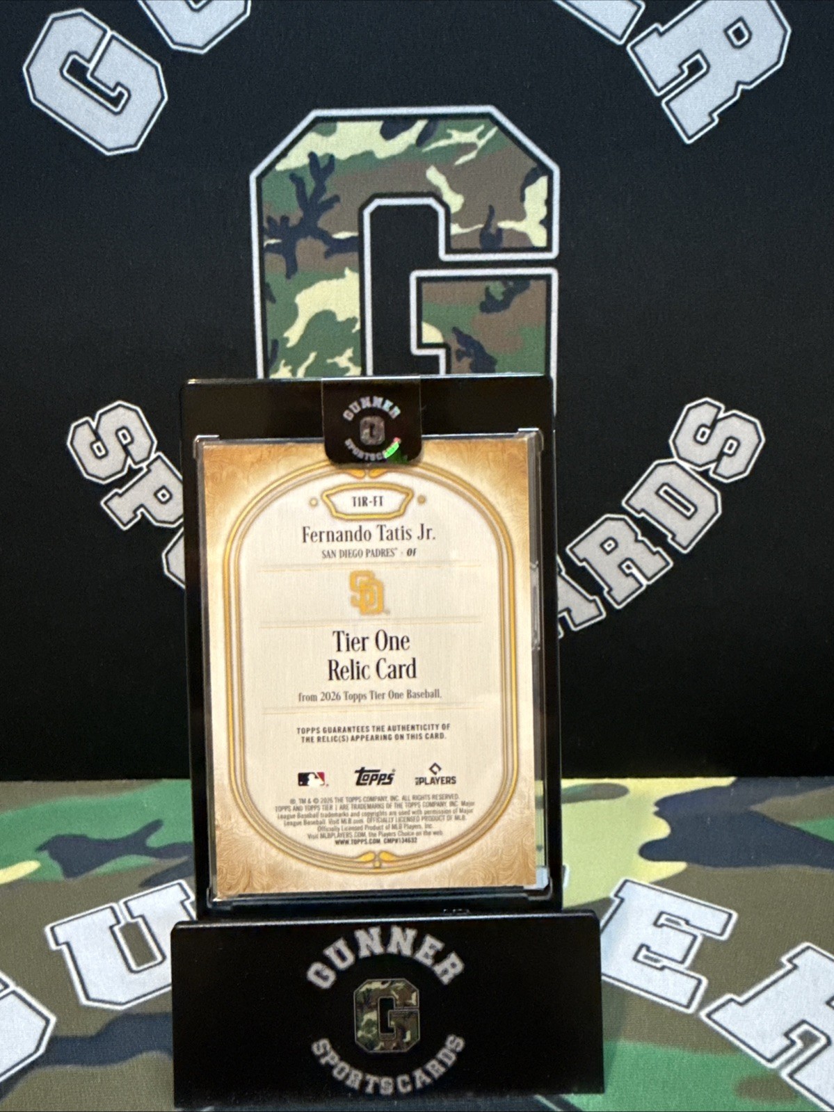 2026 Topps Tier One Fernando Tatis Game Used Relic Card 147/ 149 Camo Patch