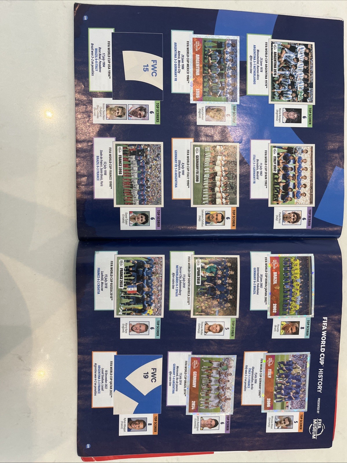 OFFICIAL Panini Sticker World Cup Album 75% Done 210 dollar value some rips