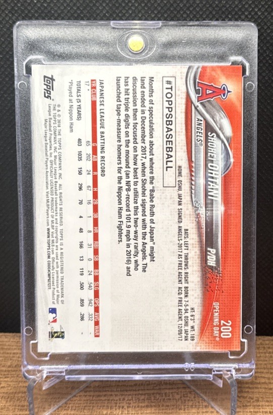 2018 Topps Opening Day Shohei Ohtani Rookie #200 Los Angeles Angels See Details