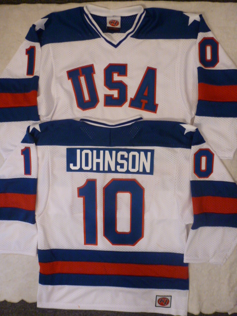 20314 1980 MARK JOHNSON Olympic USA MIRACLE Hockey K1 Jersey New WHITE Any Size