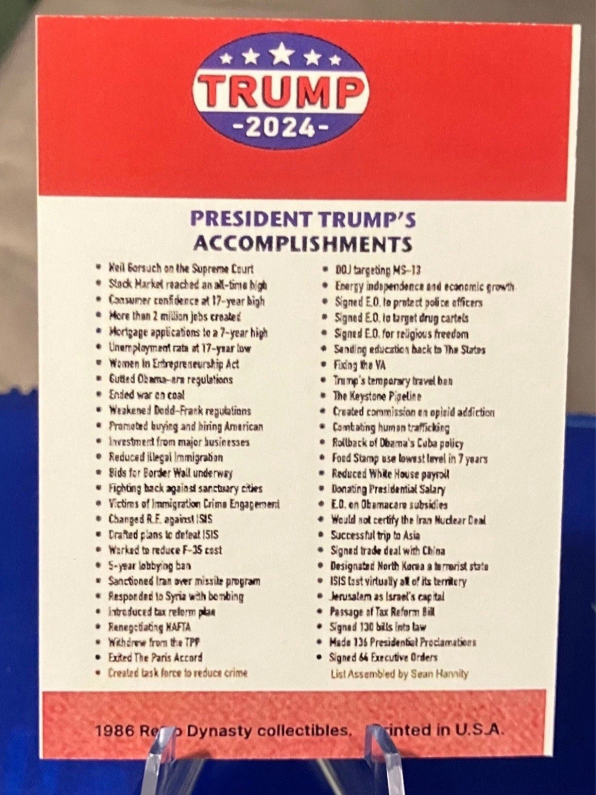 48 Card lot! Donald Trump 1986 Fleer retro Style Cards! Accomplishments On Back