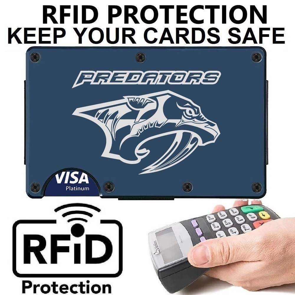 Nashville Predators Guardian Angel Titanium Carbon Fiber RFID Blocking Wallet D7