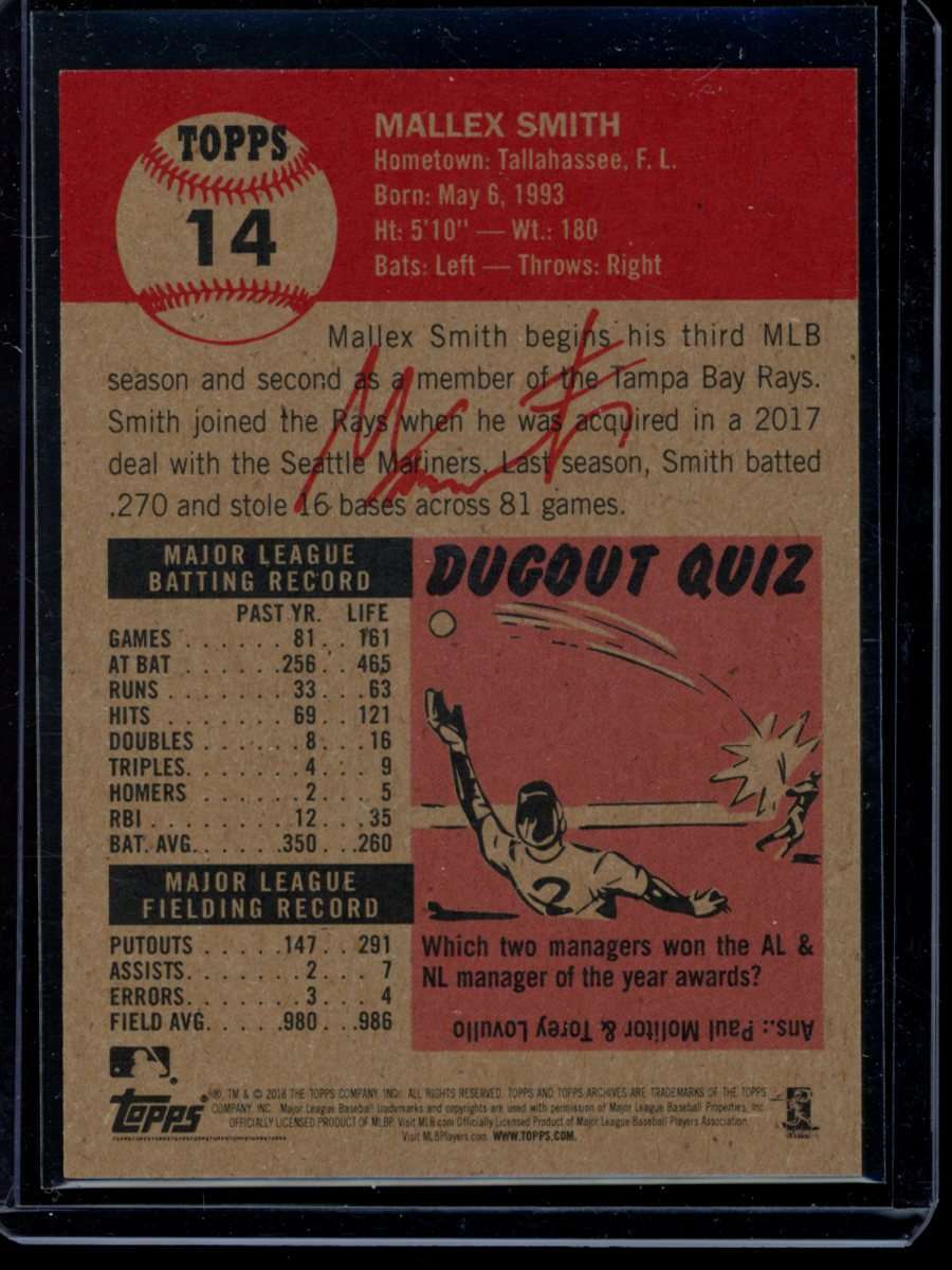 2018 Topps Living Set #14 Mallex Smith Card (Qty)