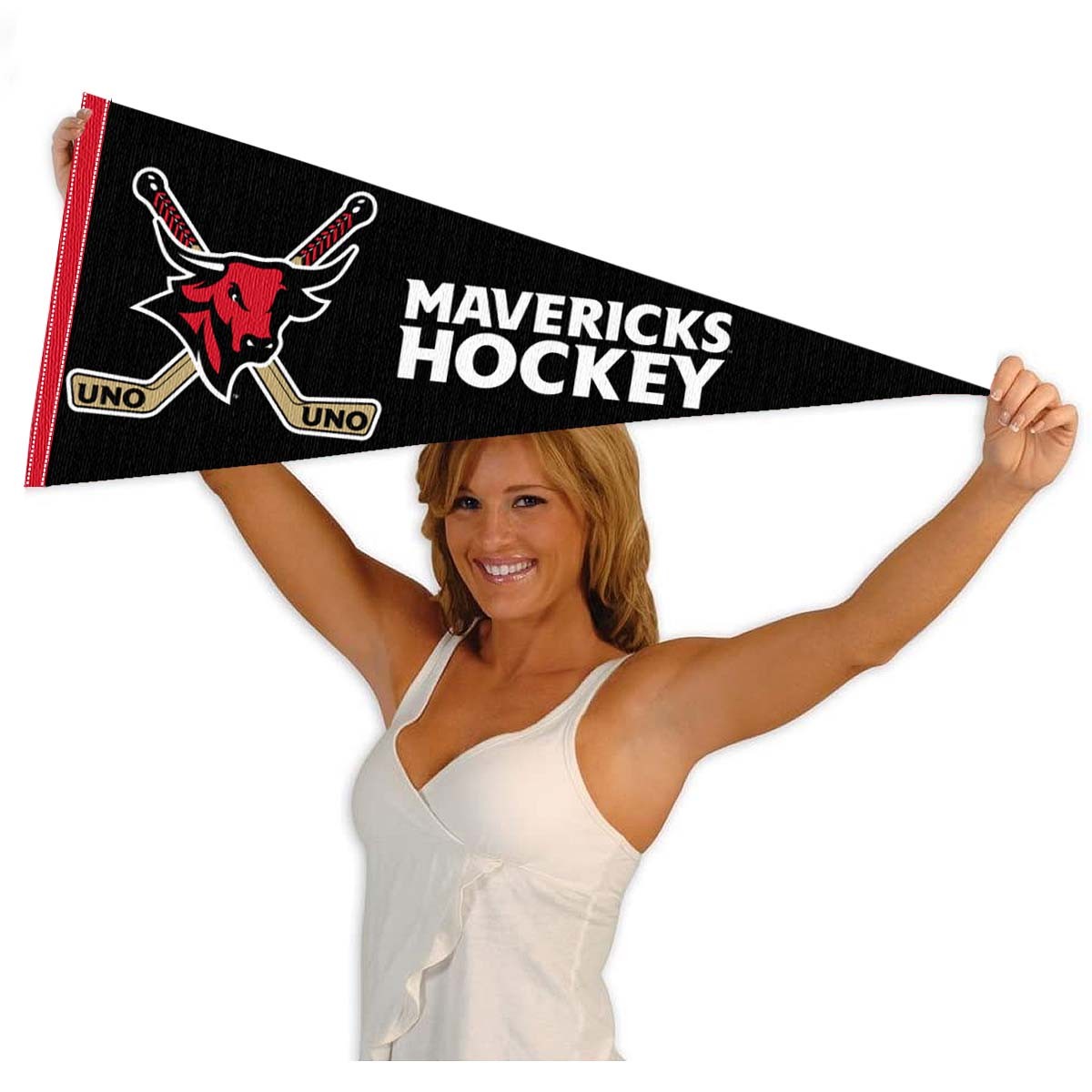 Nebraska Omaha Mavericks Full Size 12 in X 30 in College Hockey Logo NCAA