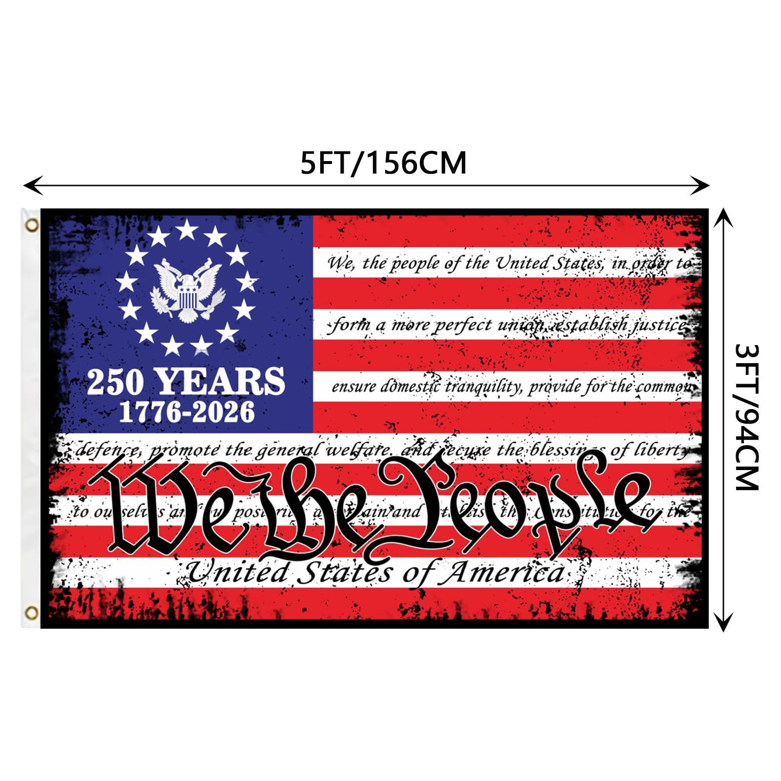 3x5FT Flag USA 250 Anniversary Commemorative FLAG-We the People Multicolor