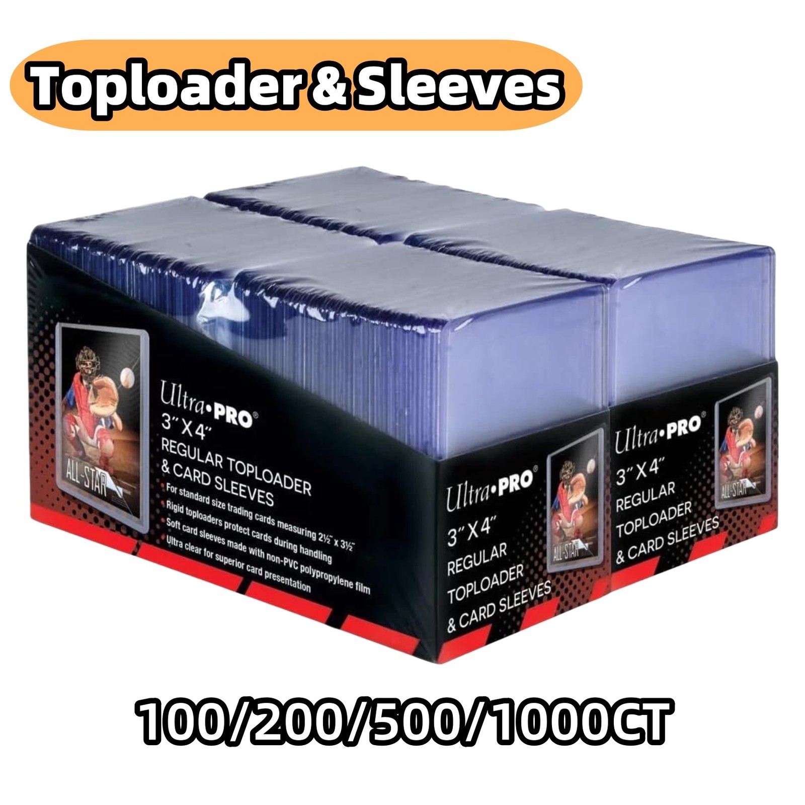 100-1000CT Ultra PRO 3×4 TopLoader & Sleeves For Pokémon Standard 35pt Cards