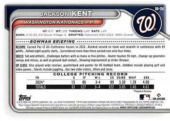 2024 Bowman Draft Paper Prospects #BD-174 Jackson Kent 1st Washington Nationals