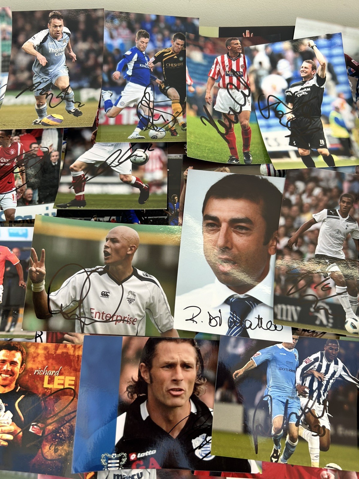 125 Signed Football Autographs Photo Collection Job Lot Ex-Prem & EFL Players