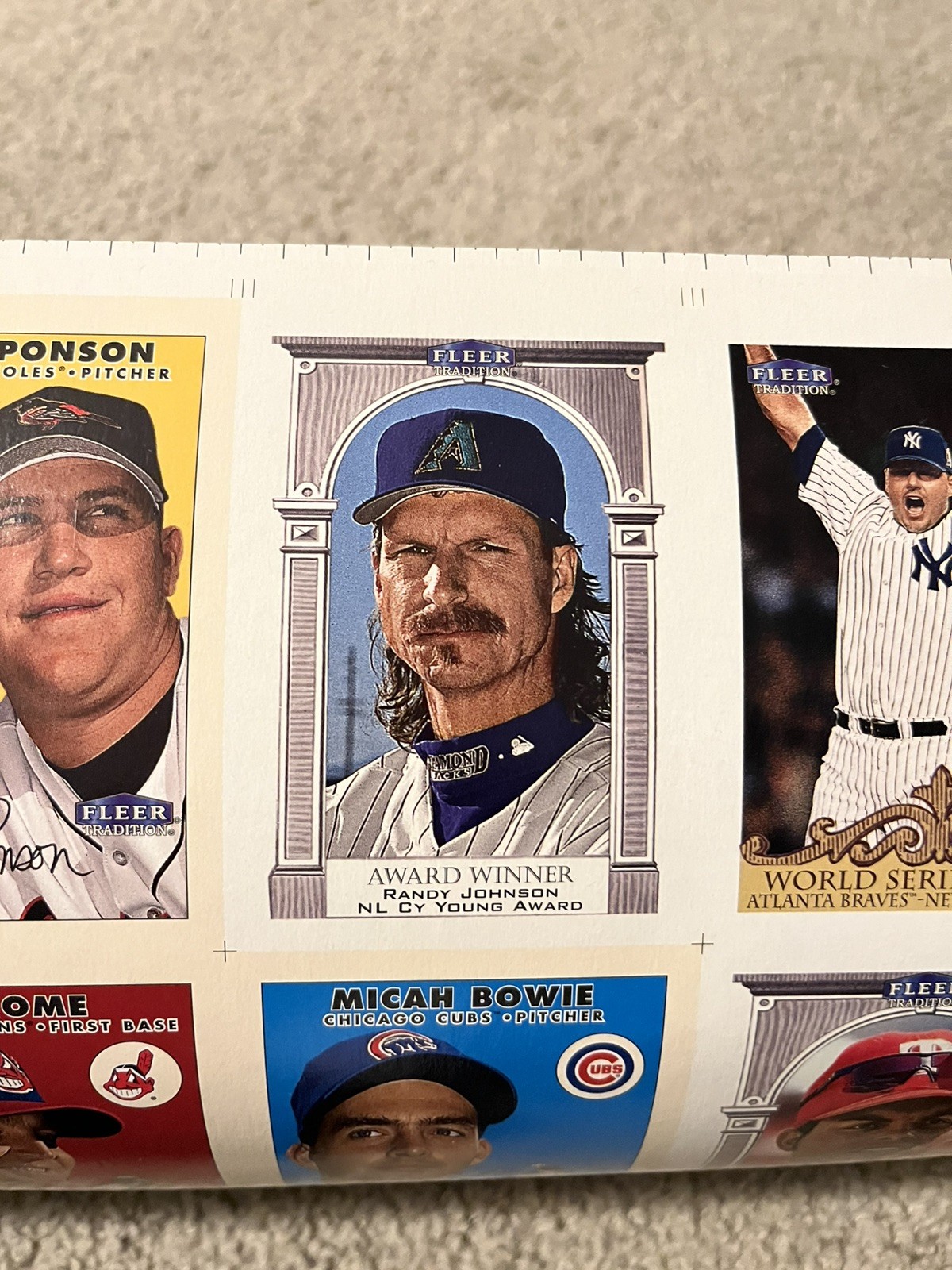 2000 FLEER TRADITION Baseball Cards UNCUT SHEET – SEE LIST OF STARS BELOW + PICS
