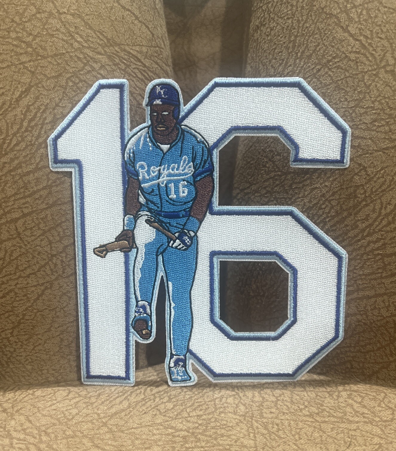 RARE Bo Jackson #16 KC Royals Big Large 4.75in Iron / Sew On Jersey Patch Logo
