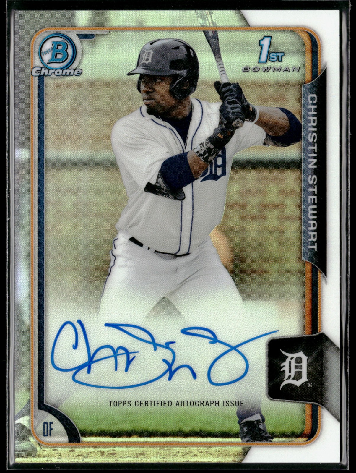 Christin Stewart AUTO 1st 2015 Bowman Draft #BCA-CST Detroit Tigers 00