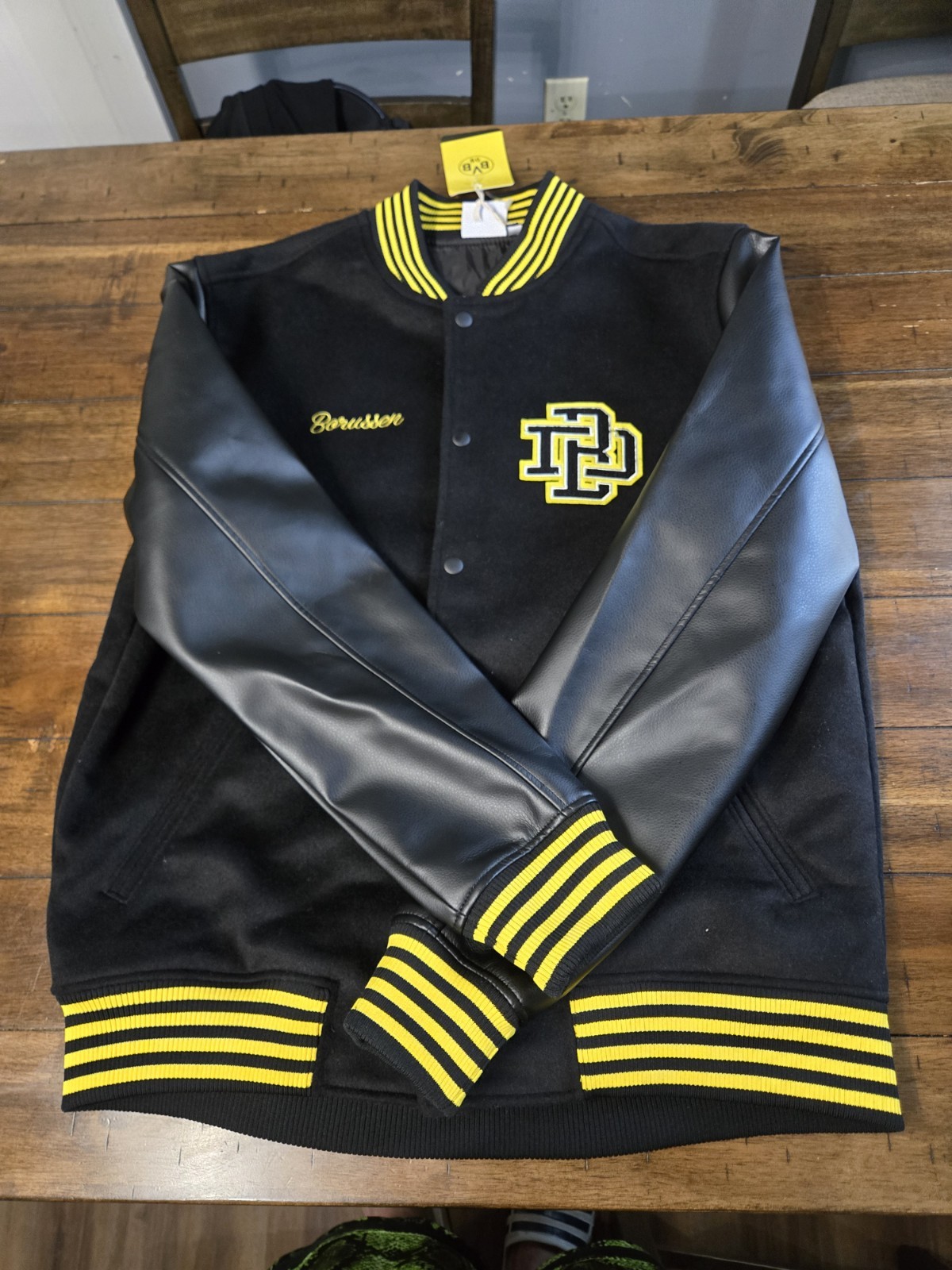 Sport Design Sweden Adult Borussia Dortmund 23/24 Varsity Black Button-up Jacket