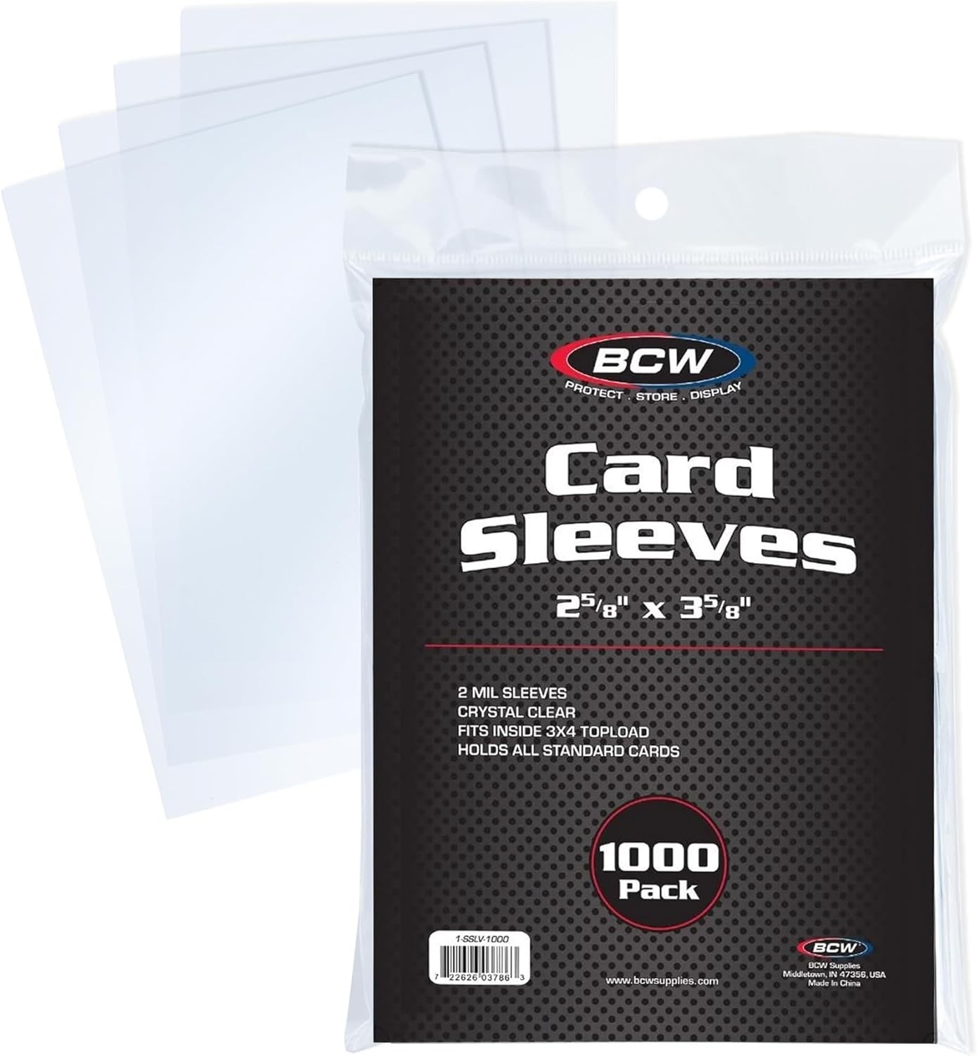BCW Penny Sleeves – 1000 Crystal Clear Acid-Free Sleeves – 2-5/8″ x 3-5/8″ | for