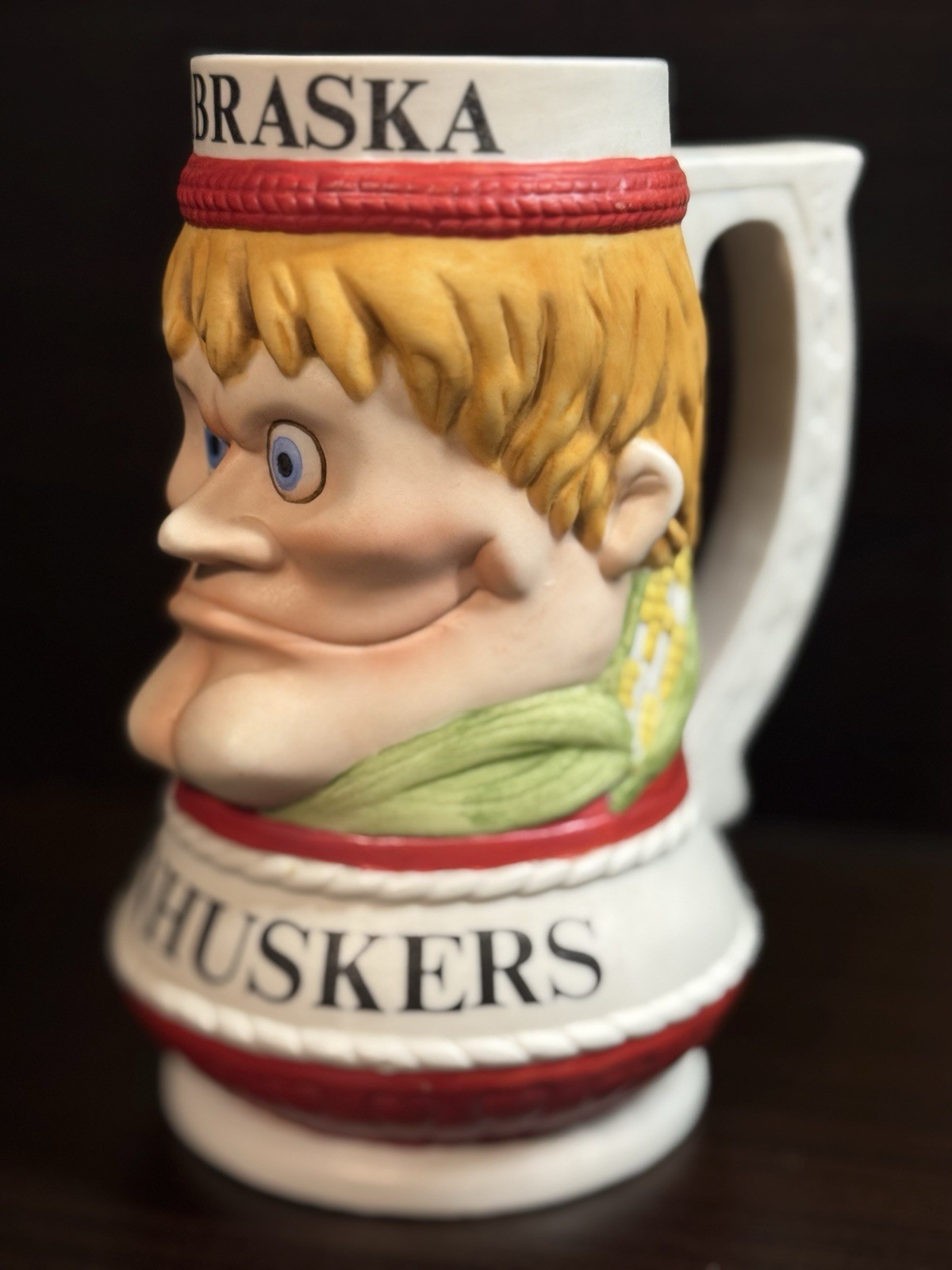 RARE Nebraska Cornhusker Mug 1984 Artist Signed Bob L. Harness 1 Of 500 MADE VTG