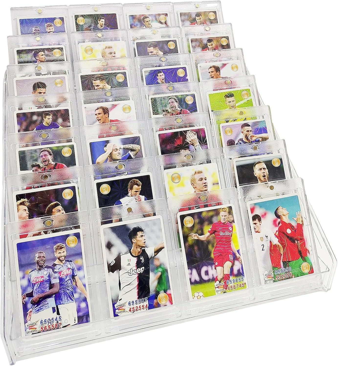 Trading Card Display Stand, 7 Tier Vertical Holder for Baseball Basketball Sport