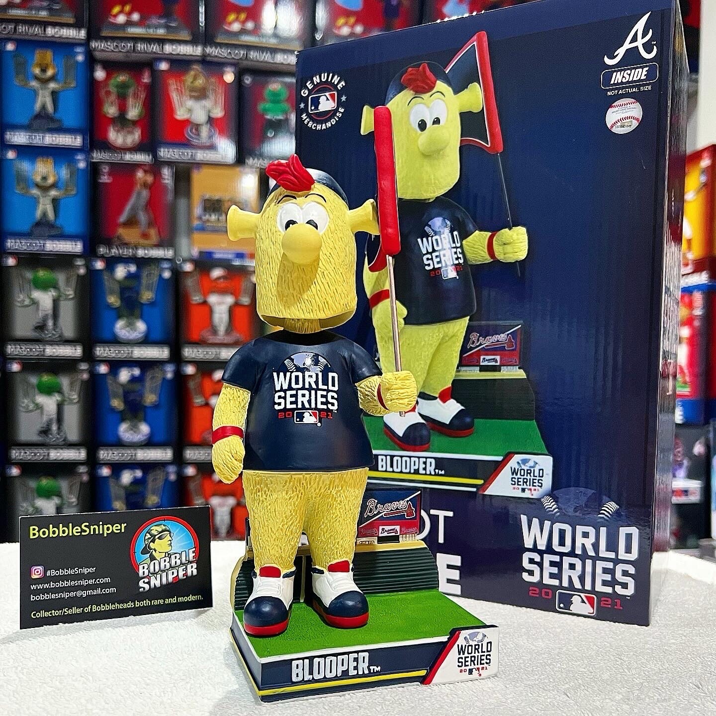 BLOOPER Atlanta Braves 2021 World Series Pennant Mascot Exclusive MLB Bobblehead
