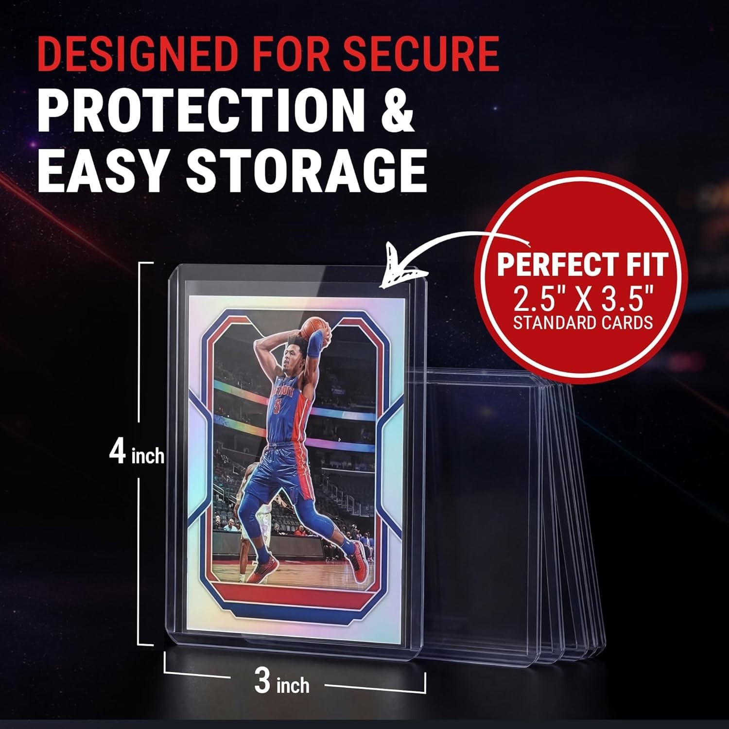 Card Protectors Bundle 3×4 Inch Clear Toploaders and Sleeves for Trading Cards