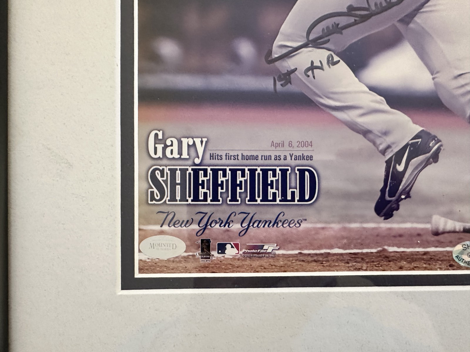 Gary Sheffield 1st Homerun as a New York Yankee Autographed Framed Photo