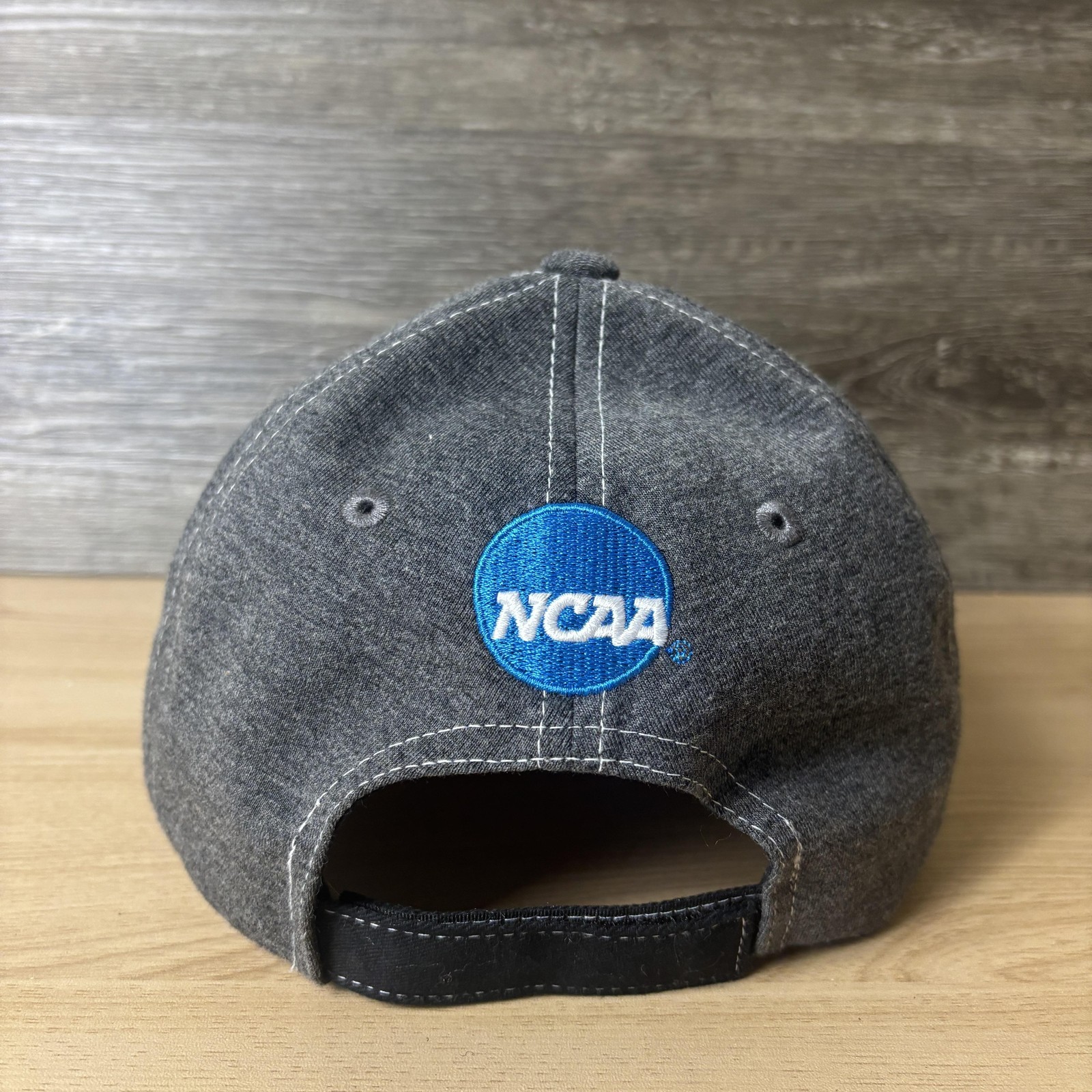 NCAA Hat Cap Strap Back Mens One Size Gray Black NCAA College Sports Embroidered