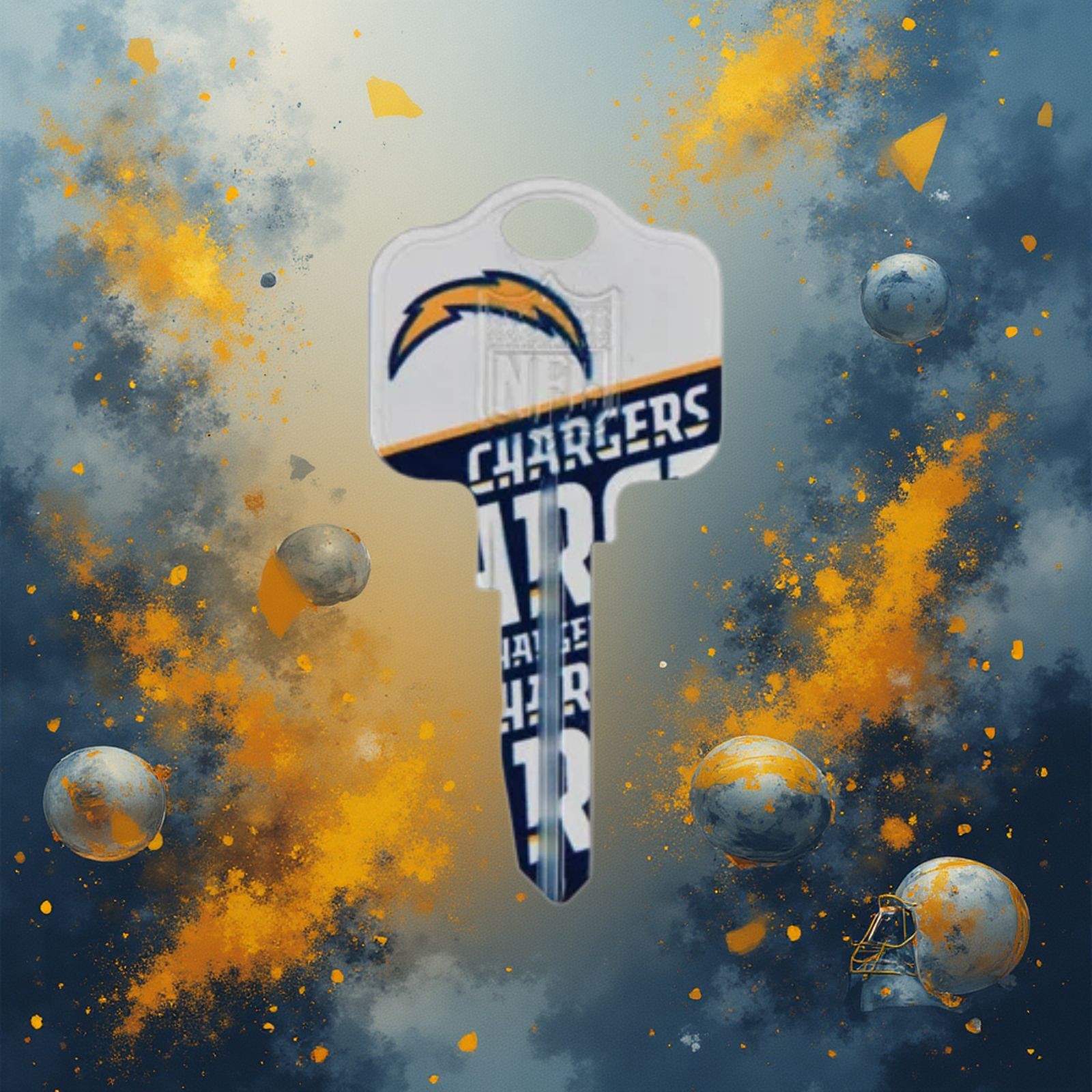 Officially Licensed NFL Football Team House Key Blank, Kwikset Schlage