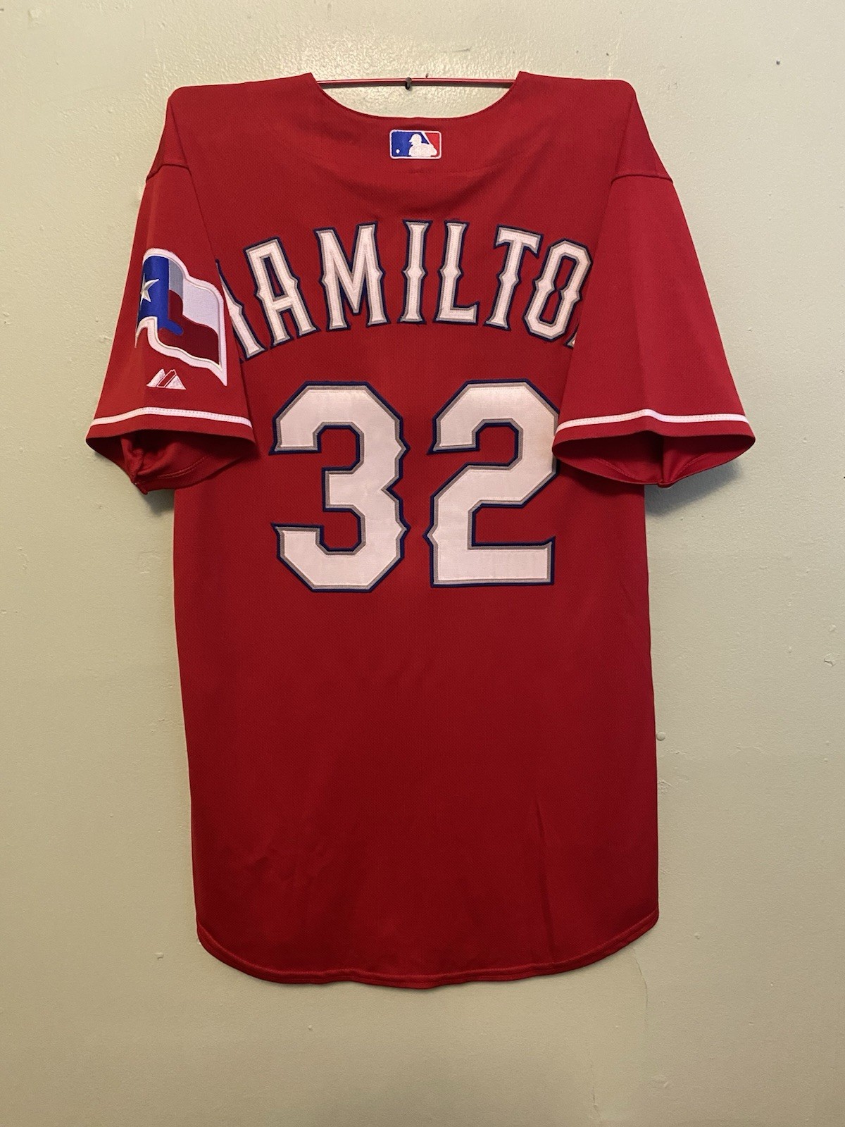 Josh Hamilton Authentic Texas Rangers Alternate Jersey Majestic 44