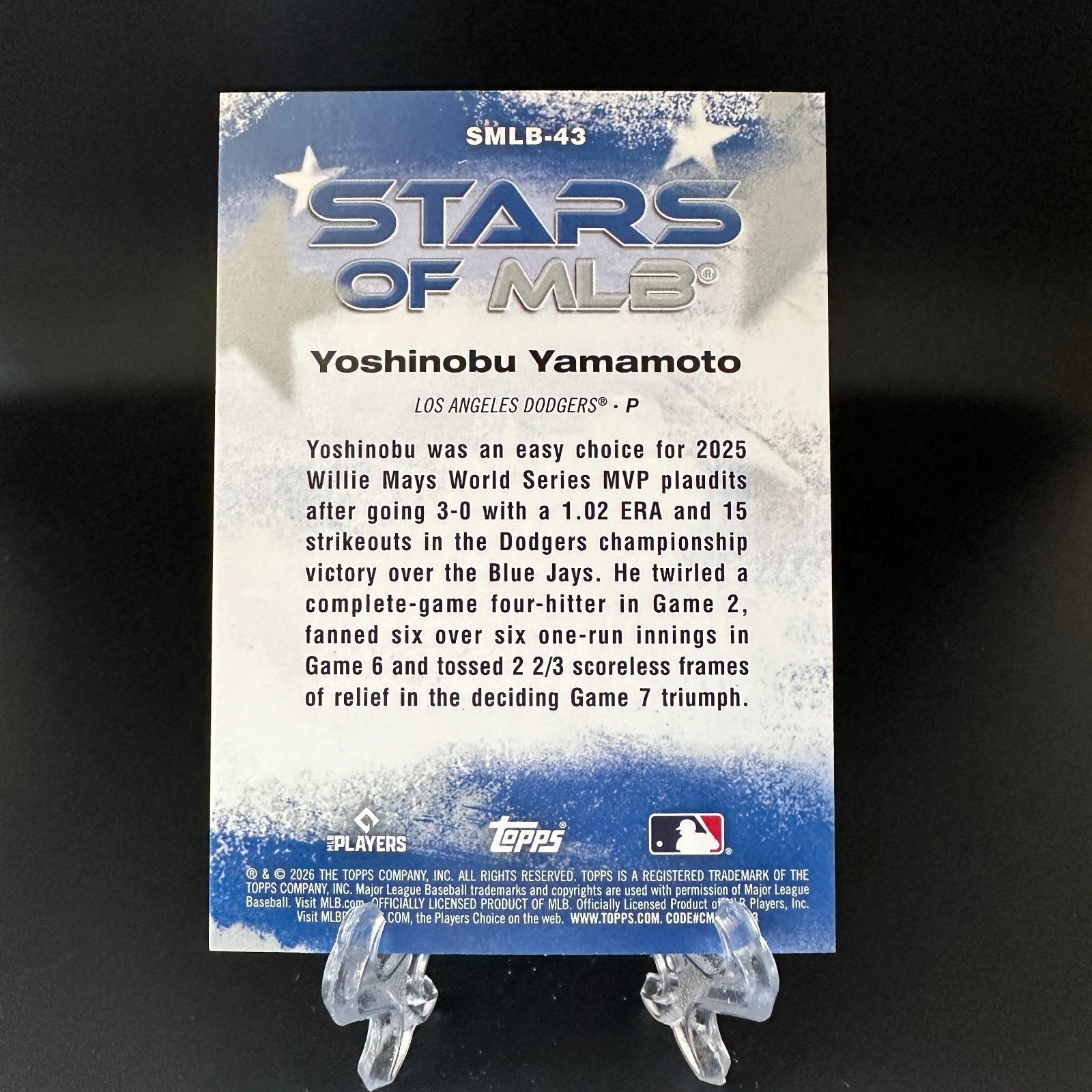 2026 Topps Series 2 – Yoshinobu Yamamoto Stars of MLB #SMLB-43 Dodgers