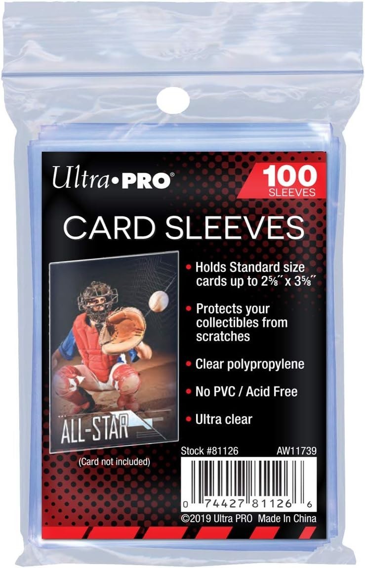 100 Pcs Soft Card Sleeves, 2 5/8 x 3 5/8-Inches Pack of 1 Package may vary