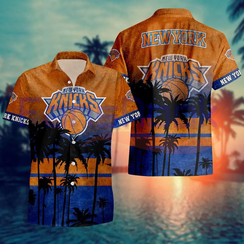 New York Basketball Team Knickss Hawaiian Button Down Shirt Unisex Adults S-5XL