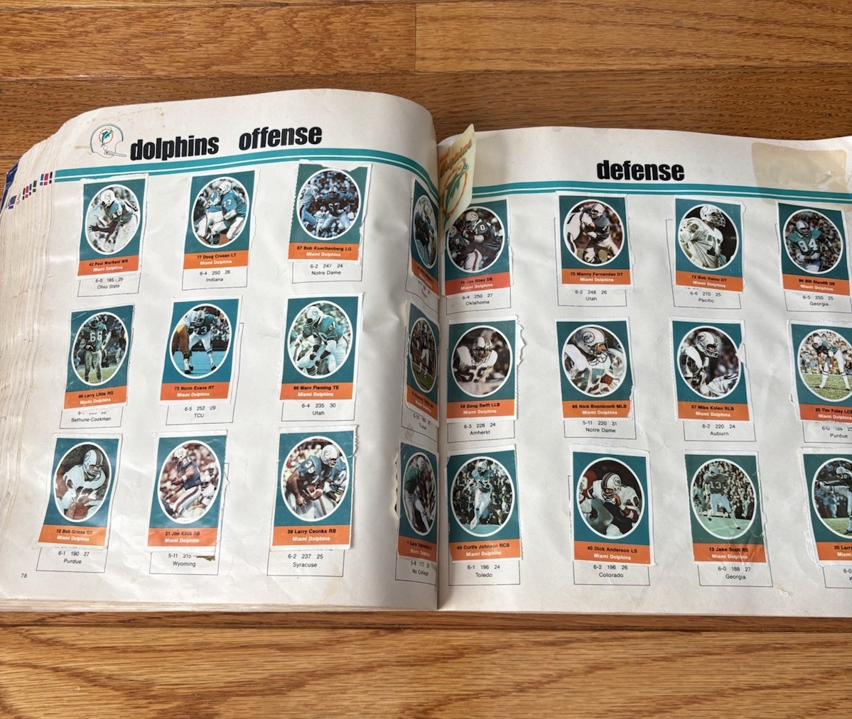 Vintage NFL Action 1972 Sunoco Sticker Album with Stickers – 90% Complete 💥
