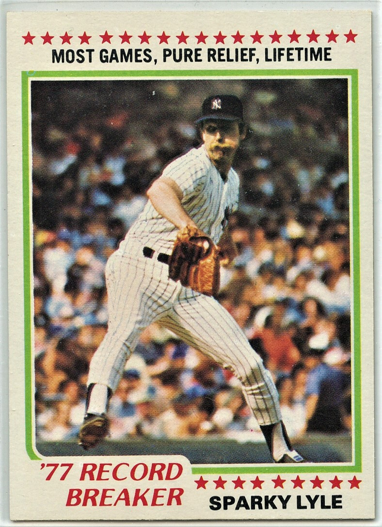 1978 TOPPS BASEBALL #2 SPARKY LYLE RB NEW YORK YANKEES EX-NM RAW P4803