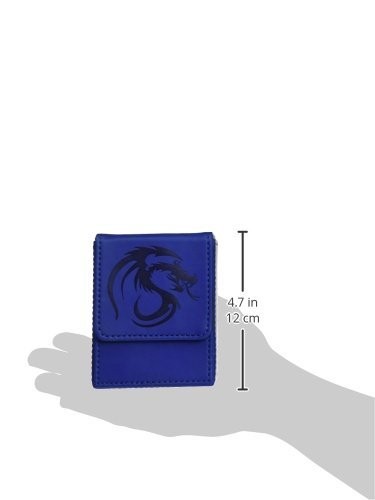 Deck Case Holds 80 Sleeved Cards Leatherette Blue Card Storage Box