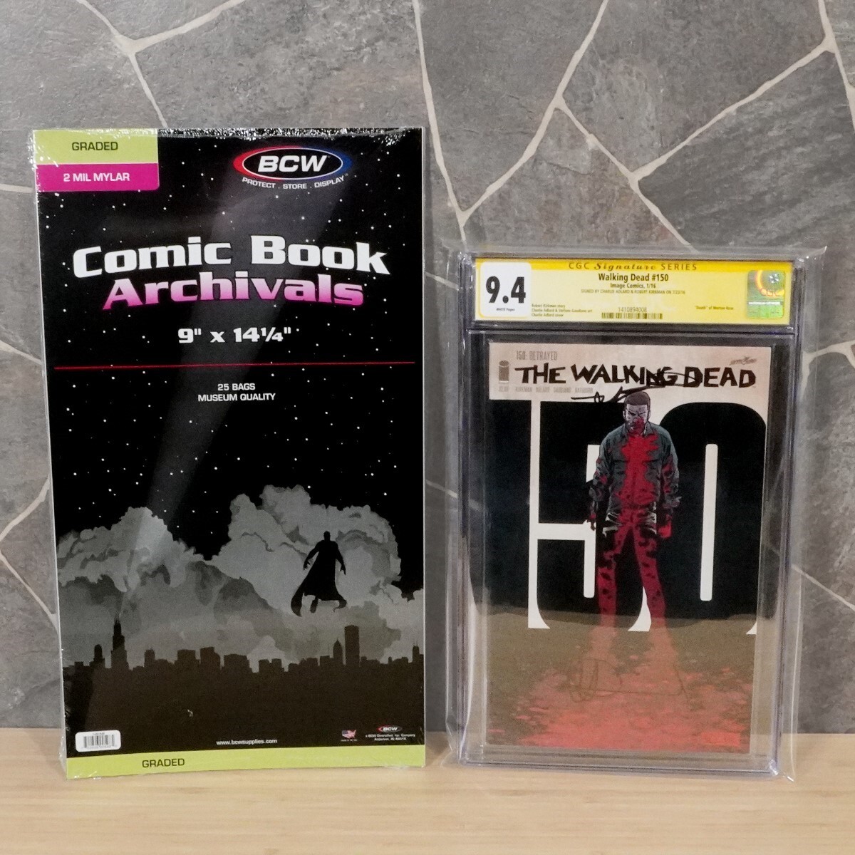 50 BCW Graded Comic Book Bags Mylar 2 Mil For CGC Graded 9 x 14.25 w Flap New