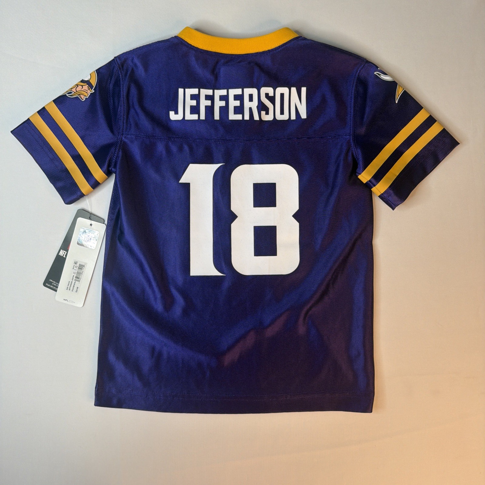 NEW Youth XS 4/5 NFL Minnesota Vikings #18 Justin Jefferson Jersey Shirt