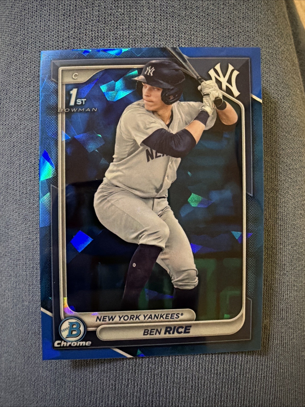 2024 Bowman Chrome Sapphire Ben Rice 1st New York Yankees BCP-186