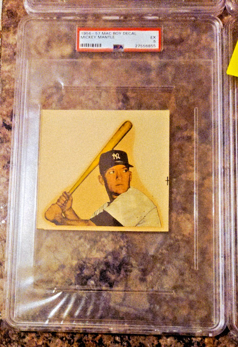 1956-7 Mac Boy Decal Mickey Mantle New York Yankees PSA 5