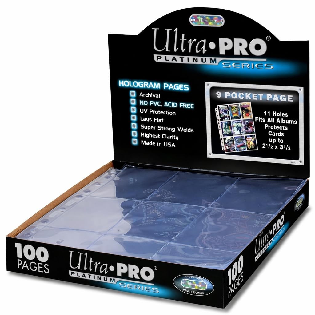 Ultra Pro 9 Pocket Pages 100 count Box, Platinum Series 100ct. 9-pocket
