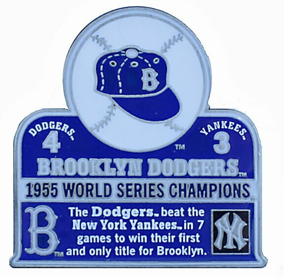 1955 World Series Commemorative Pin – Dodgers vs. Yankees