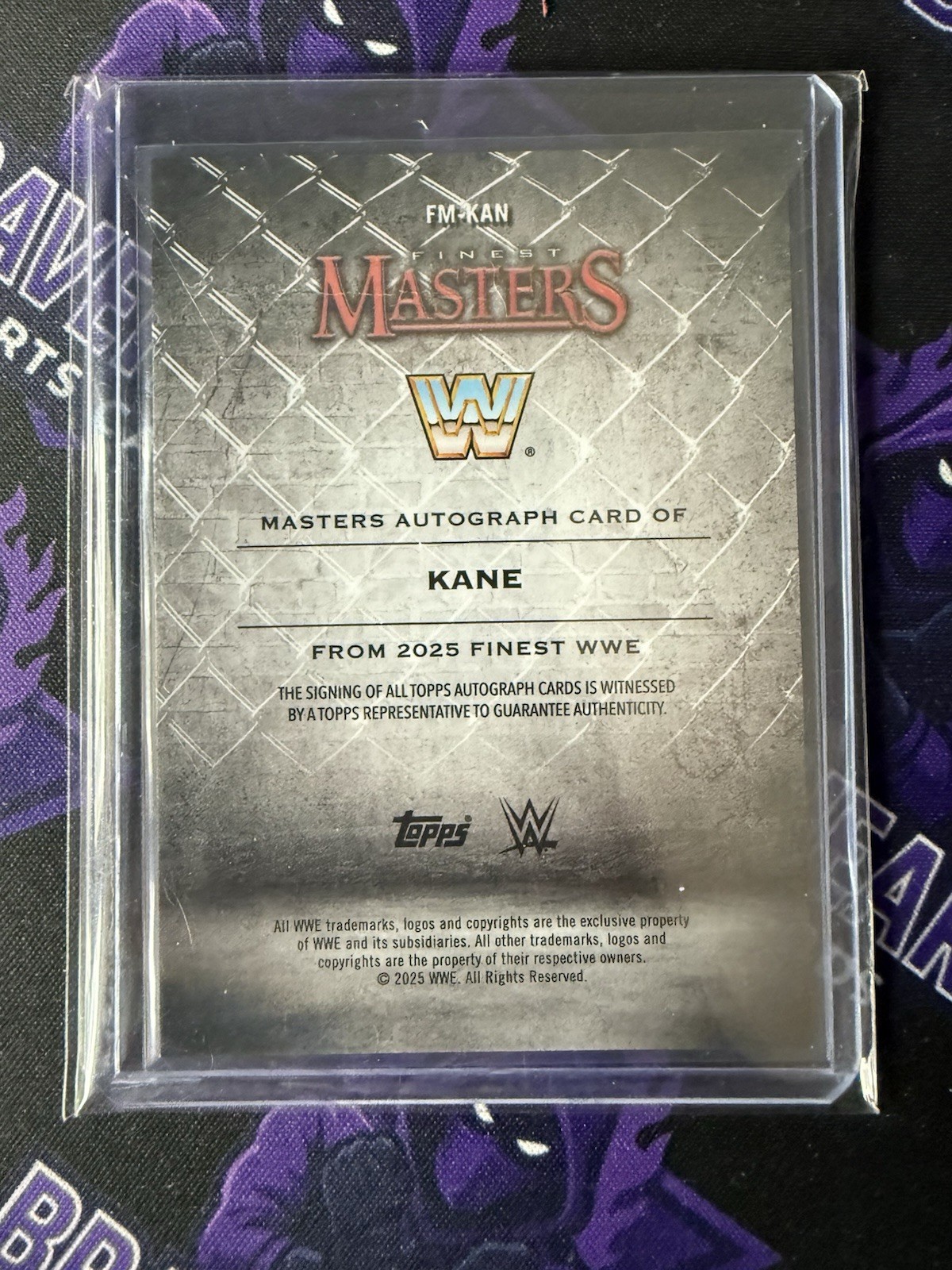 2025 Topps Finest WWE Kane Masters Autograph Gold #10/50