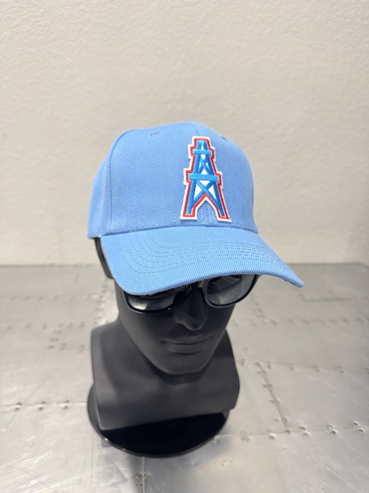 HOUSTON OILERS THROWBACK RETRO LOGO LUV YA BLUE ERA ADULT ADJUSTABLE STRAP HAT