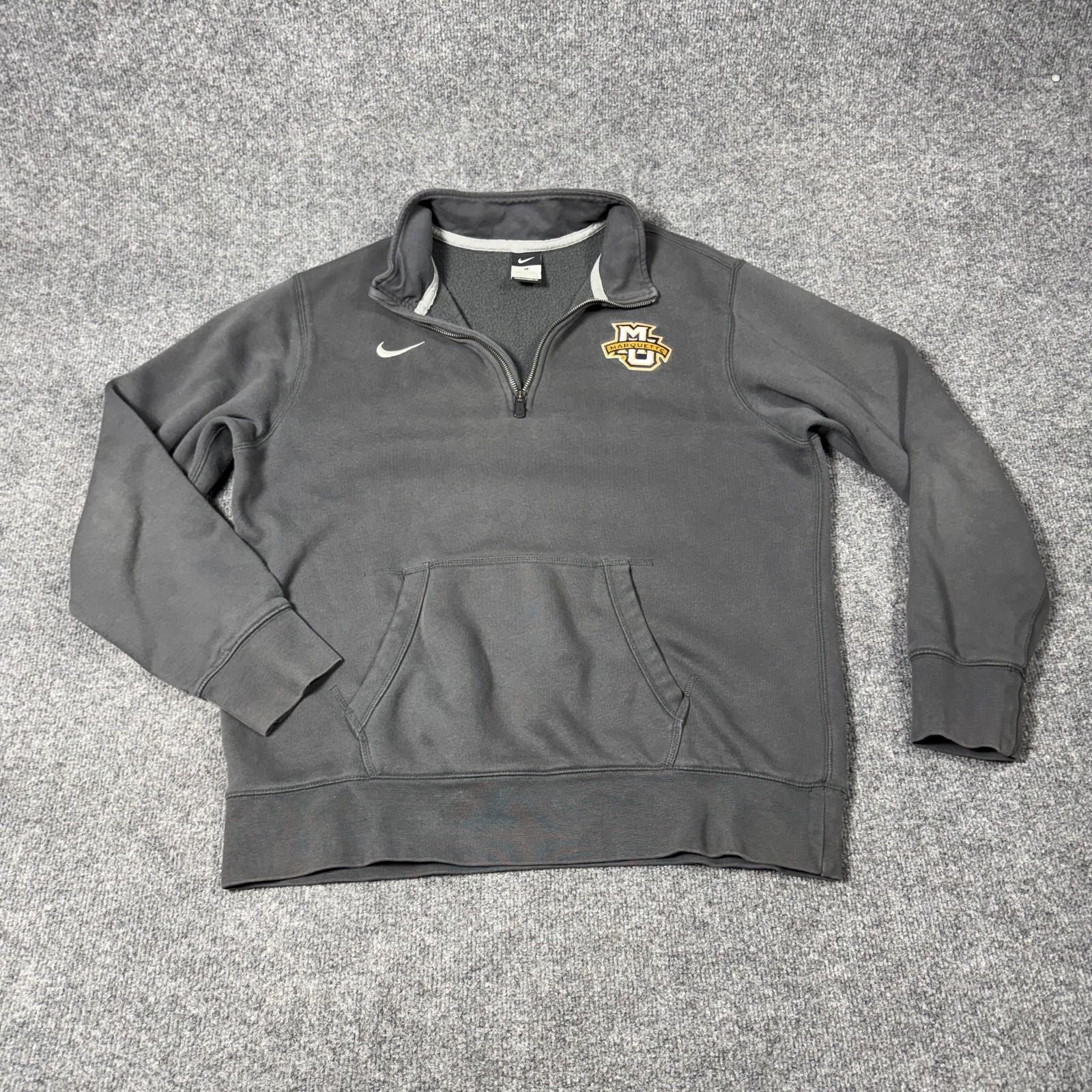 Marquette Golden Eagles Sweatshirt Mens Large Gray NCAA Basketball Nike 1/4 Zip