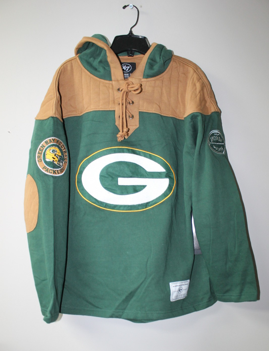 New NFL Green Bay Packers old time jersey style mid weight cotton hoodie men’s L