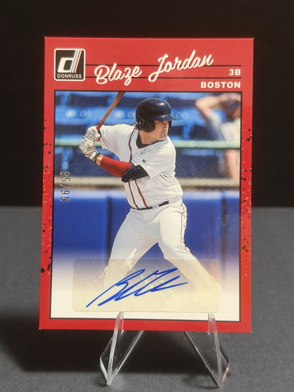 2023 Donruss Blaze Jordan Retro 1990 Signatures RED Auto # /99 #90S-BJ Red Sox