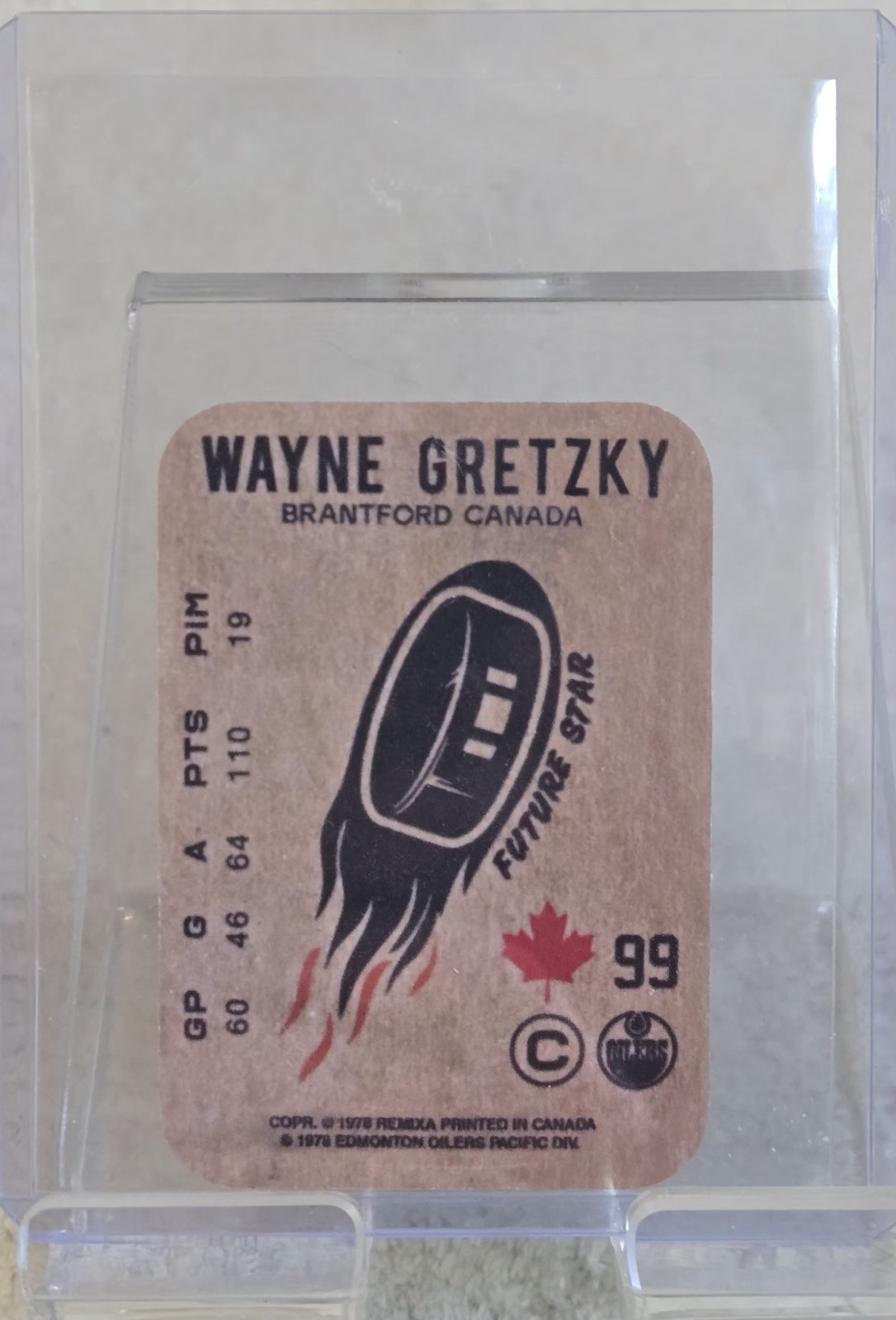 1979 Wayne Gretzky Rookie Edmonton Oilers Promo Card Future Star
