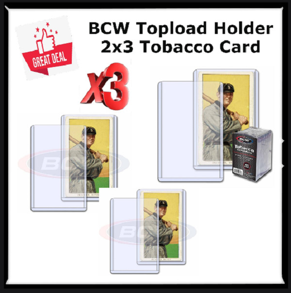 75 BCW Topload Holders Tobacco Card 2×3 For Mini Topps T205/T206/Allen & Ginter