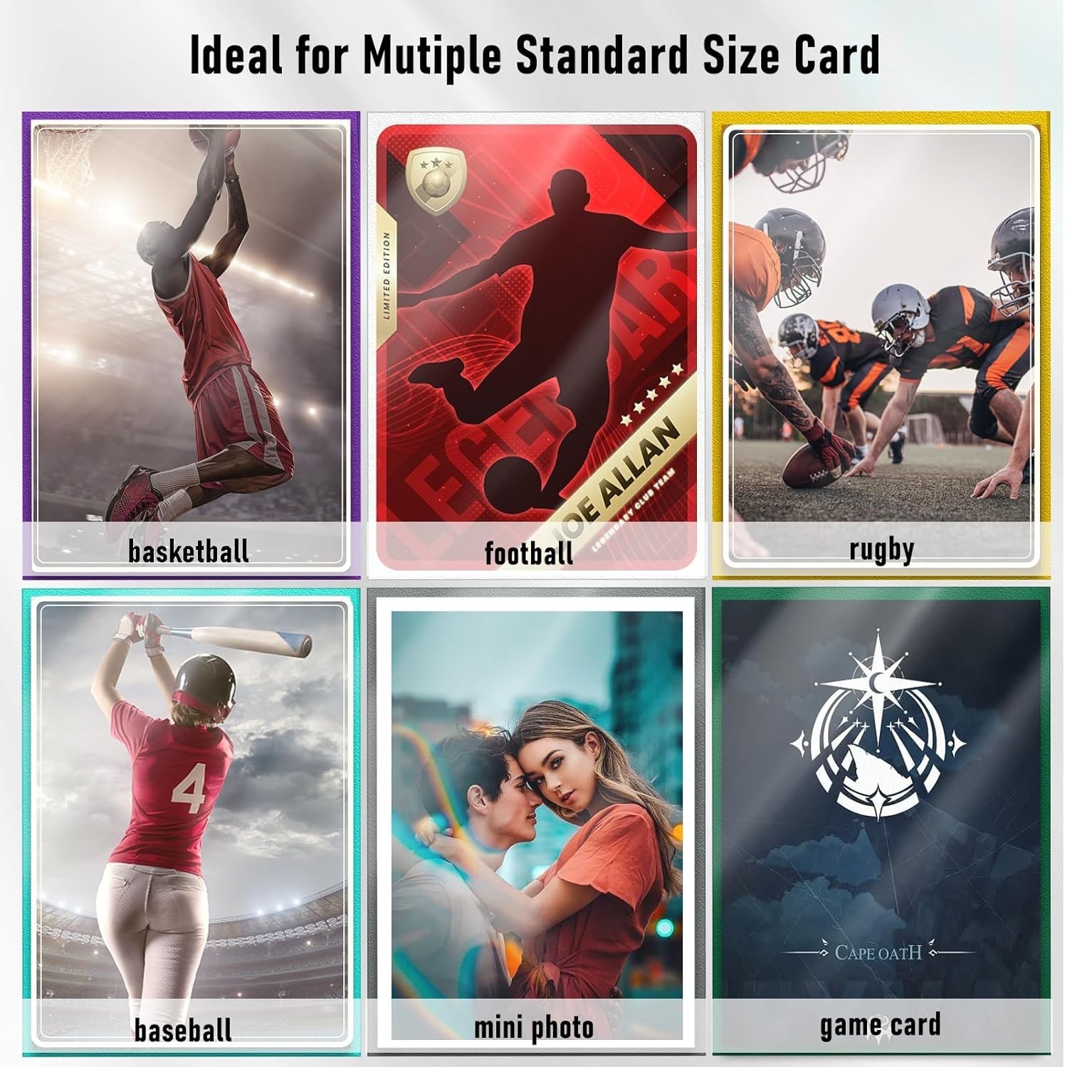 1000Pcs Trading Card Sleeves – 10 Colors Variety#