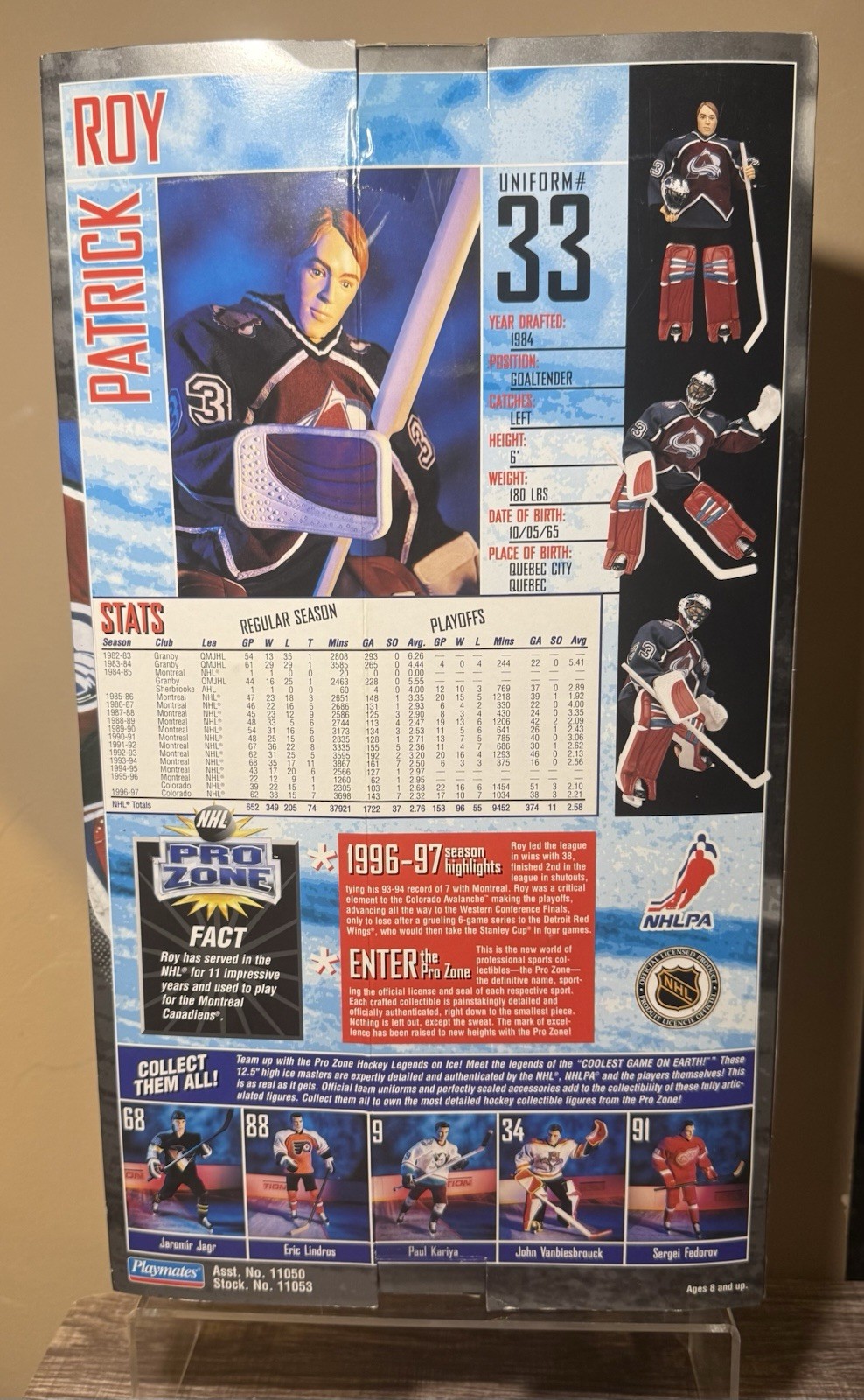 1997 NHL Pro Zone Patrick Roy Colorado Avalanche 12″ Action Figure Collector’s