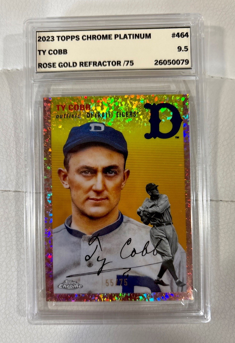 Ty Cobb 2023 Topps Chrome Platinum #464 rose gold diamond /75 tigers