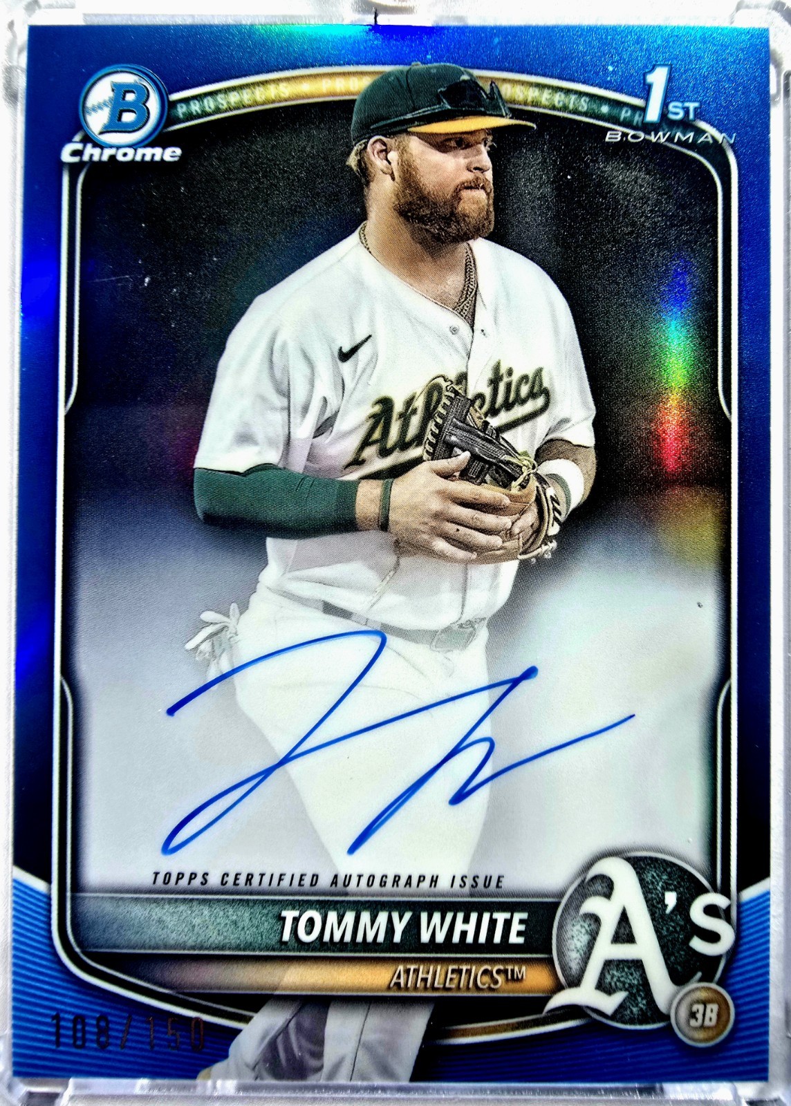 2025 Bowman Chrome Autographs Tommy White #CPA-TWH Blue Refractor /150