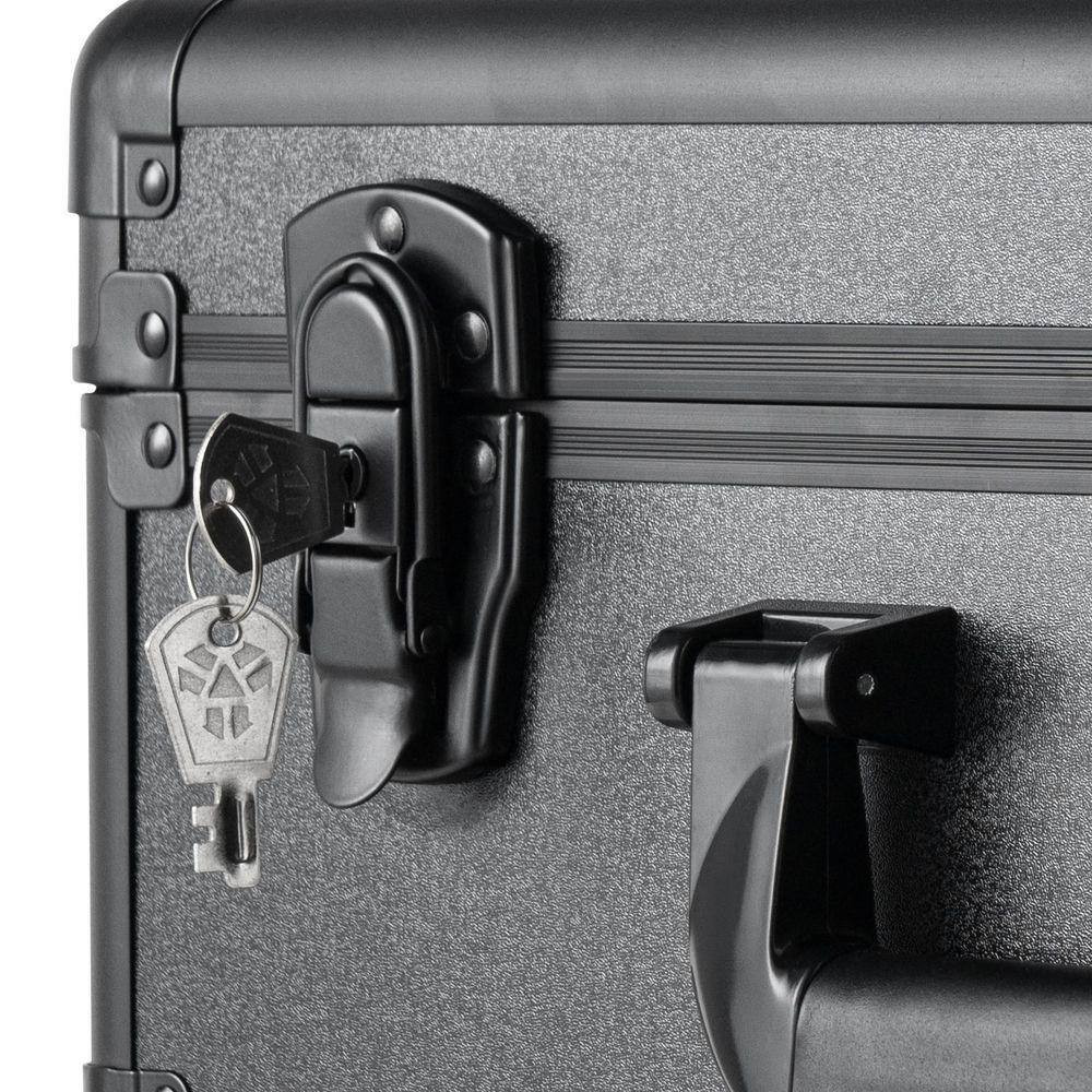 Graded Card Storage Box 4-Slots Cards Holder Black Picture Frame with Key Lock F